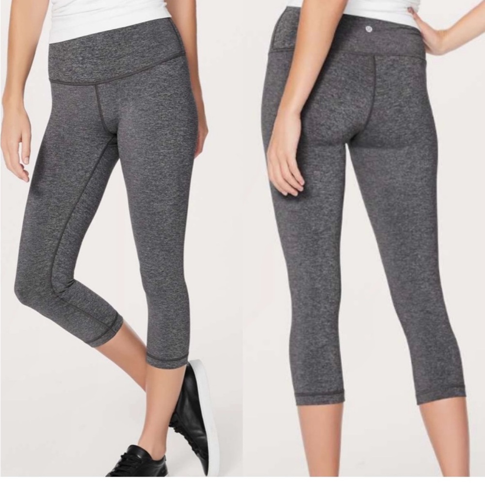 Lululemon Wunder Under High Rise Gray Leggings Size 8